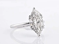 14 kt white gold ring with 3.09 cts lab grown diamond (size-eu-54) - afbeelding 6 van  10