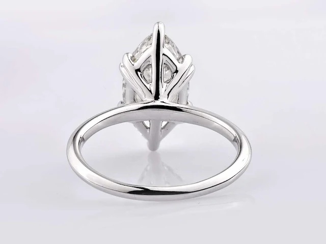 14 kt white gold ring with 3.09 cts lab grown diamond (size-eu-54) - afbeelding 8 van  10