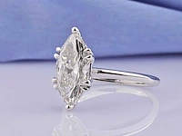 14 kt white gold ring with 3.09 cts lab grown diamond (size-eu-54) - afbeelding 10 van  10