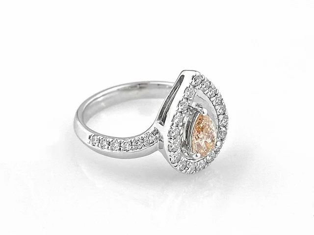 14 kt white gold ring with lab grown diamond( size -eu-54) - afbeelding 2 van  8