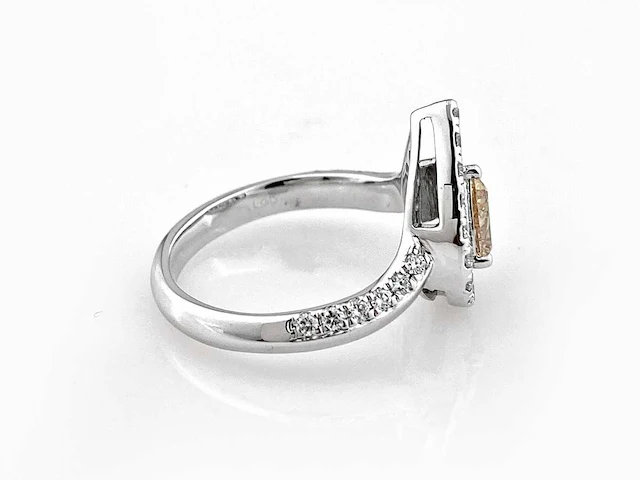 14 kt white gold ring with lab grown diamond( size -eu-54) - afbeelding 3 van  8
