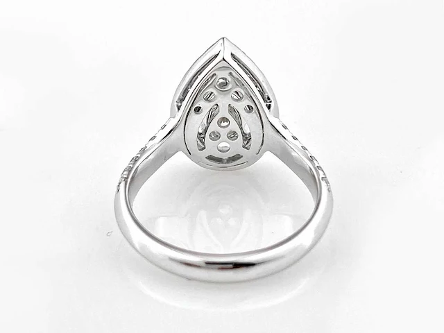 14 kt white gold ring with lab grown diamond( size -eu-54) - afbeelding 4 van  8