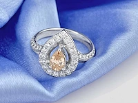 14 kt white gold ring with lab grown diamond( size -eu-54) - afbeelding 7 van  8