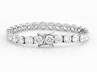 14 kt witgoud 28,11cts laboratoriumgekweekte diamanten tennisarmband met gsi-certificaat (elke steen 1,00 cts) - afbeelding 2 van  9