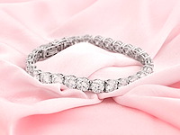 14 kt witgoud 28,11cts laboratoriumgekweekte diamanten tennisarmband met gsi-certificaat (elke steen 1,00 cts) - afbeelding 6 van  9
