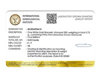 14 kt witgouden armband met 5.03 lab gekweekte diamant - afbeelding 2 van  9