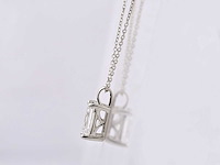 14 kt witgouden hanger met 2.0 ct emerald lab grown diamond - afbeelding 4 van  8