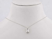 14 kt witgouden hanger met 2.0 ct emerald lab grown diamond - afbeelding 7 van  8