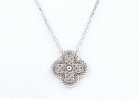 14 kt witgouden hanger met ketting - afbeelding 1 van  8