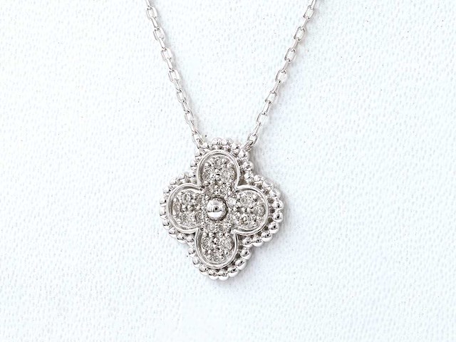 14 kt witgouden hanger met ketting - afbeelding 2 van  8