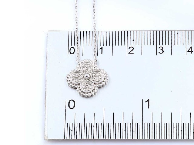 14 kt witgouden hanger met ketting - afbeelding 6 van  8