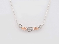 14 kt witgouden ketting met een hanger van 1,33 ct, met laboratoriumgekweekte diamant - afbeelding 1 van  7