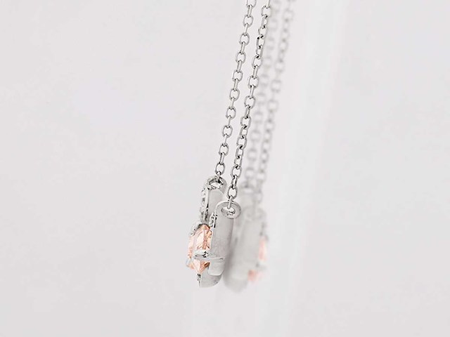 14 kt witgouden ketting met een hanger van 1,33 ct, met laboratoriumgekweekte diamant - afbeelding 5 van  7