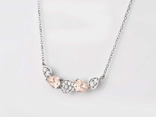 14 kt witgouden ketting met een hanger van 1,33 ct, met laboratoriumgekweekte diamant - afbeelding 6 van  7