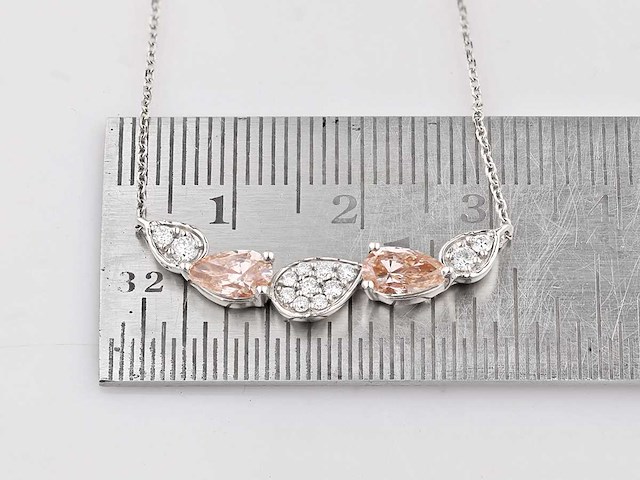 14 kt witgouden ketting met een hanger van 1,33 ct, met laboratoriumgekweekte diamant - afbeelding 7 van  7