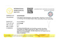 14 kt witgouden ketting met hanger en labgekweekte diamant - afbeelding 2 van  7