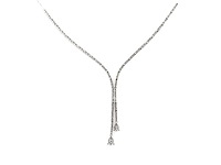 14 kt witgouden ketting met hanger en labgekweekte diamant - afbeelding 6 van  7