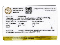 14 kt witgouden ketting met hanger met 1,77 ct in het laboratorium gekweekte diamant - afbeelding 2 van  8