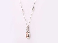 14 kt witgouden ketting met hanger met 1,77 ct in het laboratorium gekweekte diamant - afbeelding 3 van  8