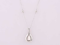 14 kt witgouden ketting met hanger met 1,77 ct in het laboratorium gekweekte diamant - afbeelding 5 van  8