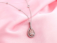 14 kt witgouden ketting met hanger met 1,77 ct in het laboratorium gekweekte diamant - afbeelding 8 van  8