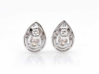 14 kt witgouden oorbel met 1.39 cts lab grown diamond - afbeelding 5 van  7