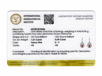 14 kt witgouden oorbel met 1,90 cts laboratoriumgekweekte diamant - afbeelding 2 van  7