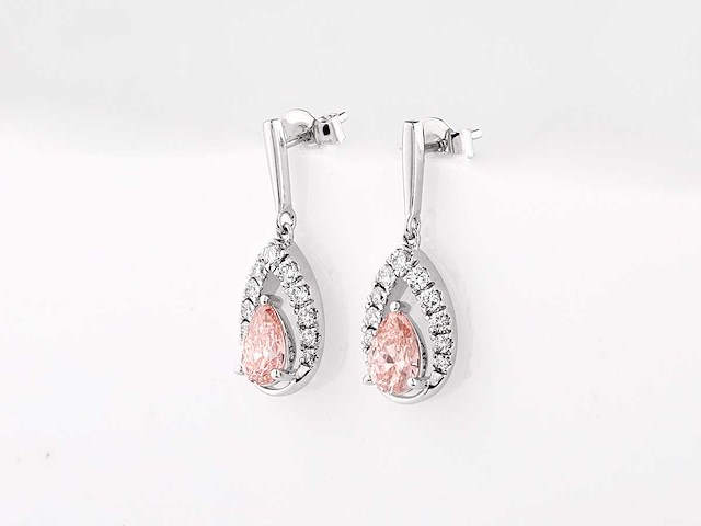14 kt witgouden oorbel met 1,90 cts laboratoriumgekweekte diamant - afbeelding 3 van  7