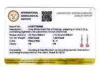14 kt witgouden oorbel met 1.98 ct lab grown diamond - afbeelding 2 van  8