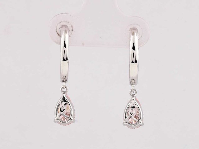 14 kt witgouden oorbel met 1.98 ct lab grown diamond - afbeelding 3 van  8