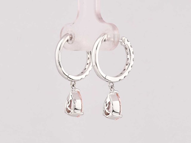 14 kt witgouden oorbel met 1.98 ct lab grown diamond - afbeelding 4 van  8