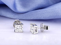 14 kt witgouden oorbel met 2.0 ct lab grown diamond - afbeelding 5 van  6