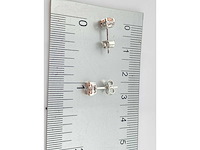 14 kt witgouden oorbellen met 1.00cts roze fancy gekleurde lab gekweekte diamant - afbeelding 8 van  8