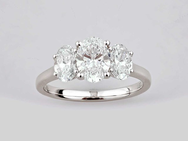 14 kt witgouden ring met 2,0 ct lab gekweekte diamant (maat -eu-54) - afbeelding 2 van  9