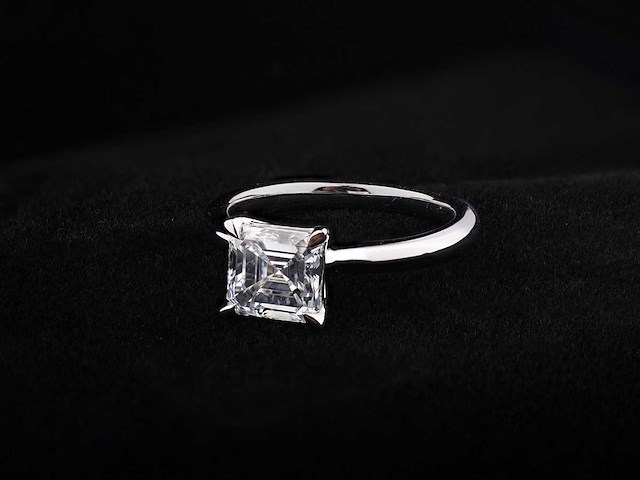 14 kt witgouden ring met 2,0 ct laboratoriumgekweekte diamant (maat-eu-54) - afbeelding 5 van  7