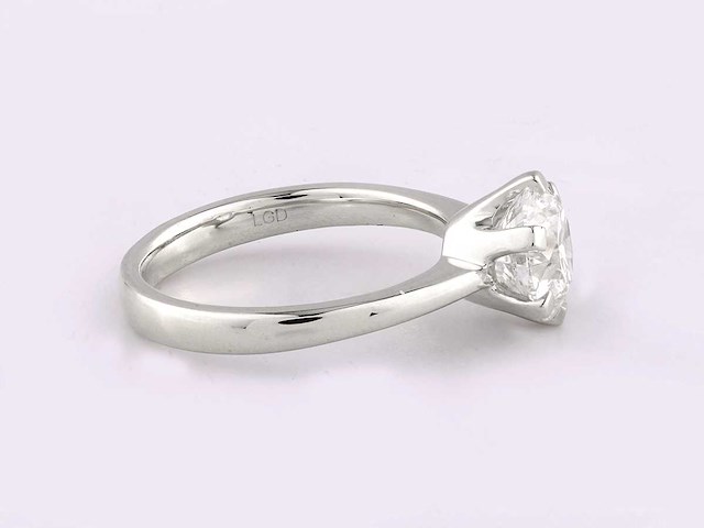 14 kt witgouden ring met 2.0 ct ronde lab grown diamant (maat-eu-54) - afbeelding 2 van  8