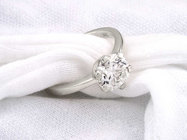 14 kt witgouden ring met 2.0 ct ronde lab grown diamant (maat-eu-54) - afbeelding 6 van  8