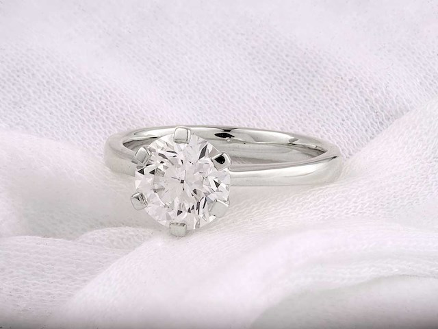 14 kt witgouden ring met 2.0 ct ronde lab grown diamant (maat-eu-54) - afbeelding 8 van  8