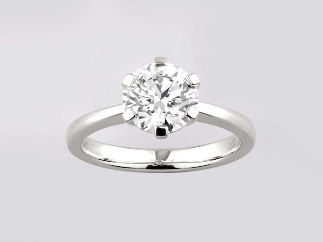 14 kt witgouden ring met 2,0 cts ronde laboratoriumgekweekte diamant (maat-eu-54) - afbeelding 1 van  8