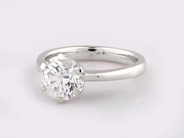 14 kt witgouden ring met 2,0 cts ronde laboratoriumgekweekte diamant (maat-eu-54) - afbeelding 4 van  8