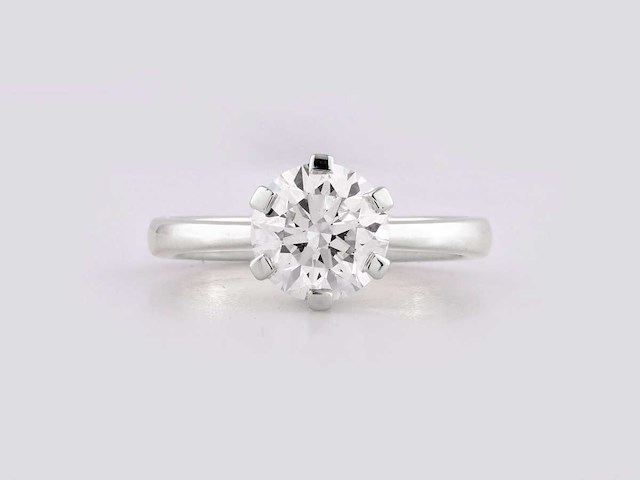 14 kt witgouden ring met 2,0 cts ronde laboratoriumgekweekte diamant (maat-eu-54) - afbeelding 5 van  8