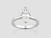 14 kt witgouden ring met 2.01cts lab grown diamond - afbeelding 1 van  7