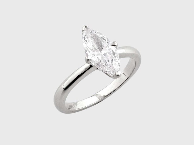 14 kt witgouden ring met 2.01cts lab grown diamond - afbeelding 6 van  7