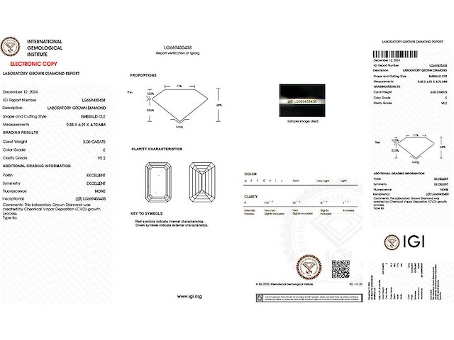 14 kt witgouden ring met 3,0 cts laboratoriumgekweekte diamant (maat-eu-54) - afbeelding 2 van  9