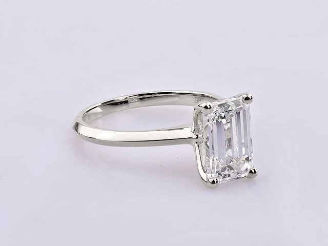 14 kt witgouden ring met 3,0 cts laboratoriumgekweekte diamant (maat-eu-54) - afbeelding 5 van  9