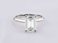 14 kt witgouden ring met 3,0 cts smaragdgeslepen laboratoriumgekweekte diamant (maat-eu-54) - afbeelding 2 van  8