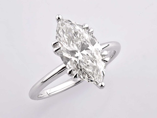 14 kt witgouden ring met 3.09 cts lab grown diamond (maat-eu-54) - afbeelding 4 van  10