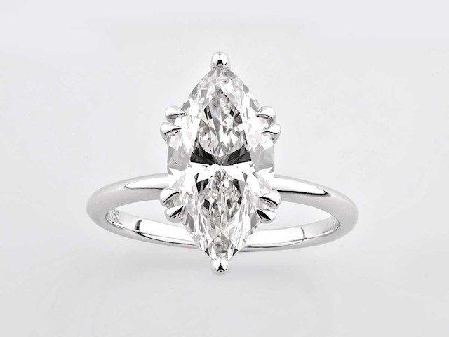 14 kt witgouden ring met 3.09 cts lab grown diamond (maat-eu-54) - afbeelding 5 van  10