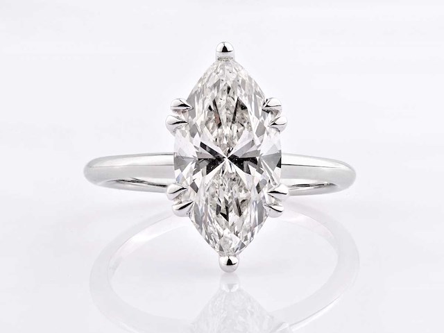 14 kt witgouden ring met 3.09 cts lab grown diamond (maat-eu-54) - afbeelding 6 van  10