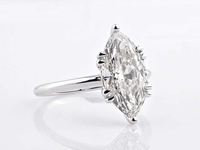 14 kt witgouden ring met 3.09 cts lab grown diamond (maat-eu-54) - afbeelding 7 van  10